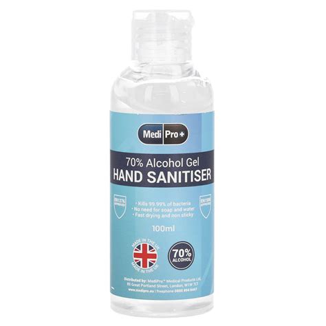 Medipro 70 Alcohol Hand Sanitiser 100ml Medisave Uk