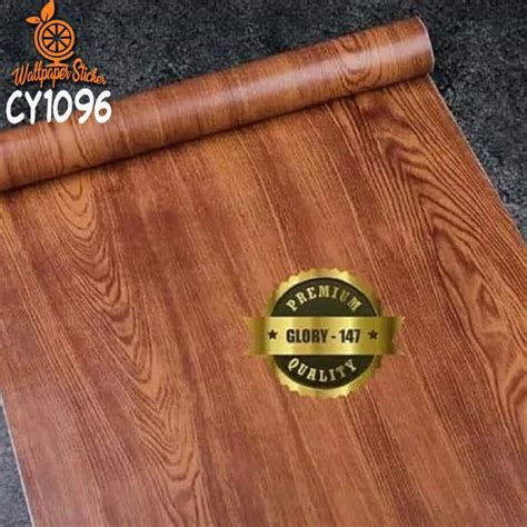 Jual KAYU COKLAT MUDA Wallpaper Sticker Motif Kayu Cokelat Muda Triplek