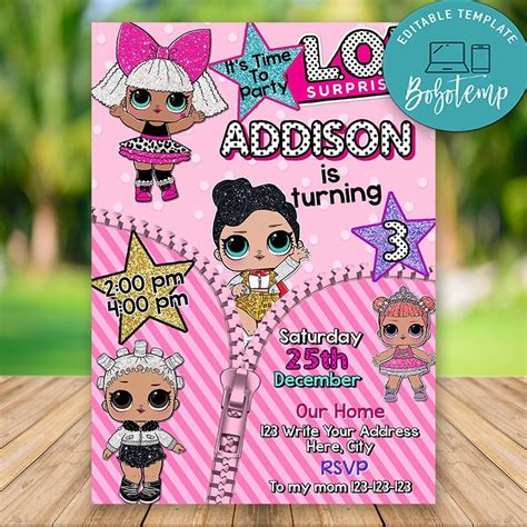 Editable Lol Surprise Dolls Party Kit Set Instant Download Bobotemp