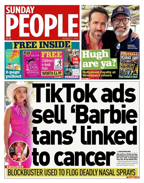 Sunday People Front Page Th Of August Tomorrow S Papers Today