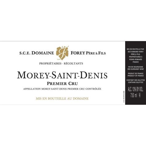 Domaine Forey Pere Fils Morey Saint Denis Premier Cru The Wine