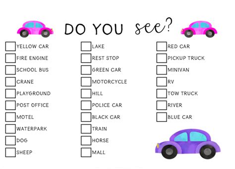 Road Trip Game Printable Bigcrazylife