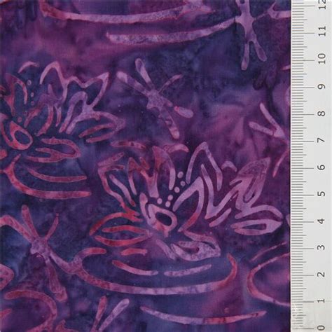 Dark Purple Lotus Flower Batik Fabric By Robert Kaufman Modes U