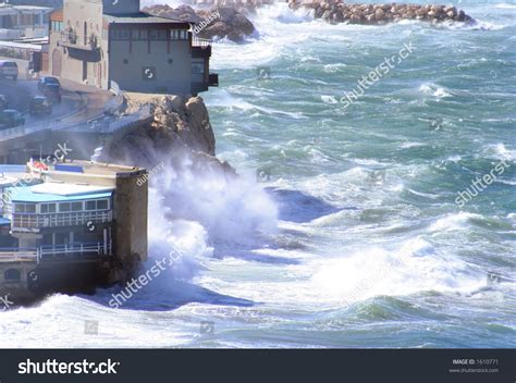 The Mistral Wind In Marseille Causing Huge Waves And Wind On The ...