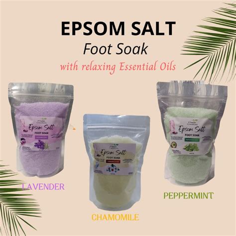 Epsom Salt Foot Soak Lavender Peppermint Chamomile Scent 250g 500g 1kg Shopee Philippines