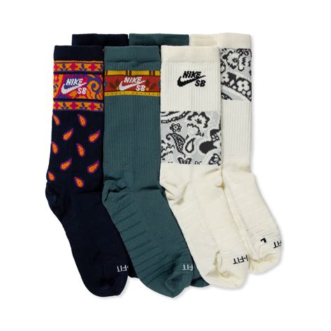 Nike Sb Everyday Max Lightweight Skate Crew Socks Triple Pack Multi