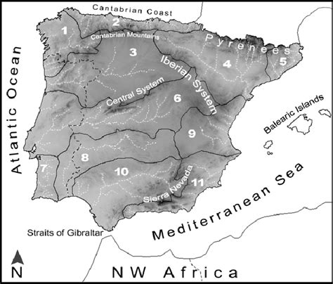 Iberian Peninsula Physical Map