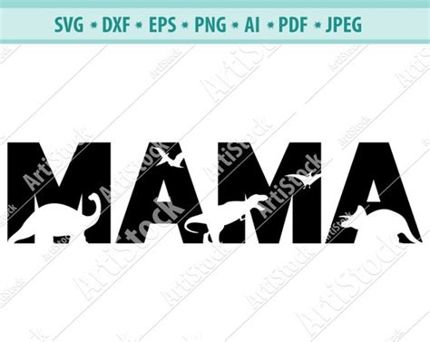 Mom Svg File Mama Saurus Svg Dinosaur Mama Svg Mommy Svg Etsy