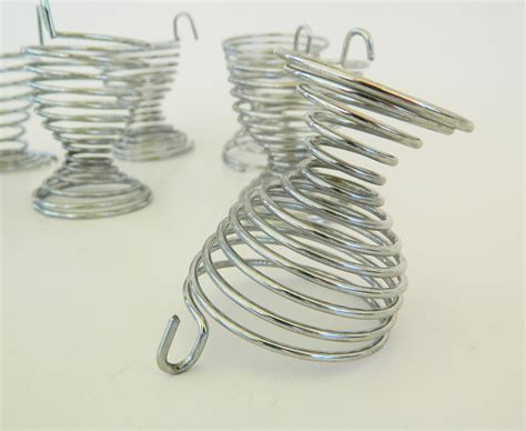 Set Of 9 Metal Egg Cups Vintage Metal Wire Egg Cups Retro Etsy