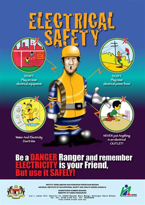 Electricity Posters Electricity Poster Health And Safety Poster Safety
