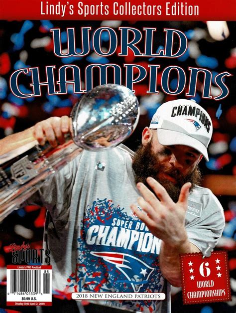 New Lindys Commemorative Magazine 2018 Patriots 6x Super Bowl Champs J