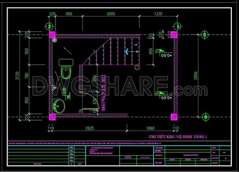 190. WC Layout Plan and elevations details CAD drawings download