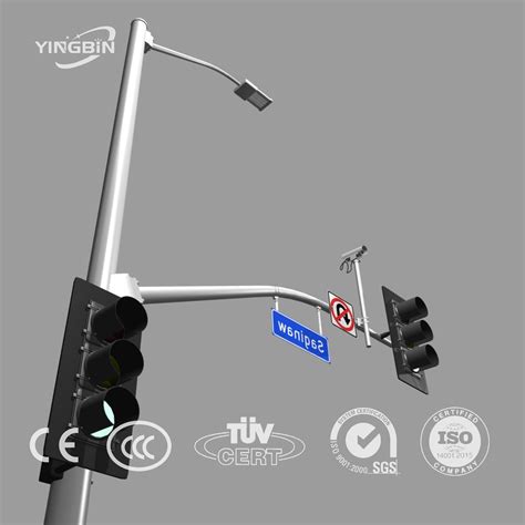 Hot Dip Galvanized Tube Steel Led Light Pole Galvanized Led Light