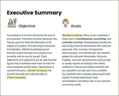 Executive Summary Template For Proposal