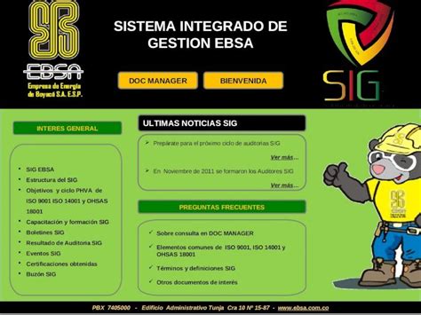 Ppt Sistema Integrado De Gestion Ebsa Interes General Sig Ebsa Estructura Del Sig Objetivos Y