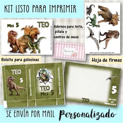 Kit Personalizado Imprimible Dino Mod 13 Dinosaurios En Venta En