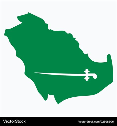 Saudi Arabia Map With Flag Royalty Free Vector Image