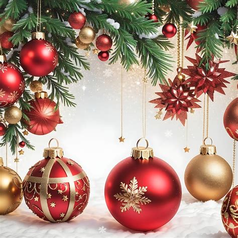Premium Ai Image Realistic Christmas Balls And Ornaments