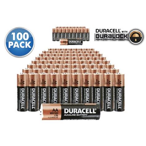 Duracell Duralock Copper Top Alkaline Aa Batteries 100 Pack Tanga