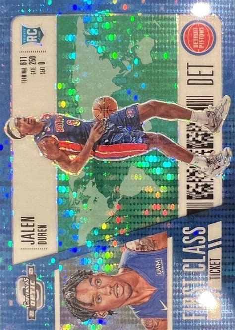 Jalen Duren 2022 Contenders Optic 17 First Class Ticket Green Pulsar