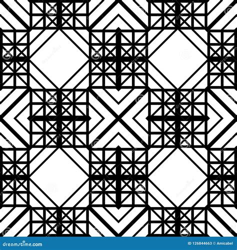 Design Seamless Monochrome Geometric Pattern Stock Vector