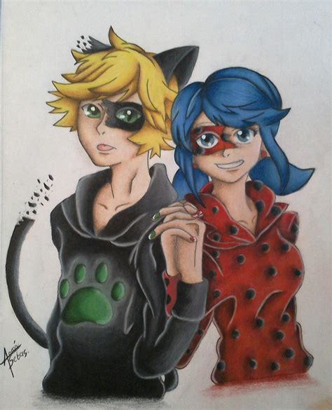 Tr Gico Clip Mariposa Brumoso Dibujos De Ladybug Y Cat Noir A Lapiz