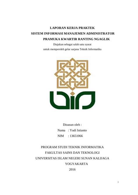 Pdf Laporan Kerja Praktek Sistem Informasi Manajemen Informatika