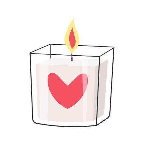 Bougie Parfumée Avec Coeur Dans Un Bocal En Verre Illustration