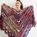 Green Shawl Fringe Burnt Orange Hand Knit Lace Triangle Plus Size Wool