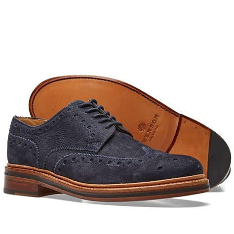 Grenson Archie Brogue Navy Nubuck End Us