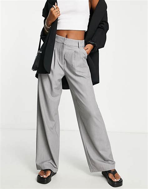 Object Elegante Dad Hose In Grau Asos