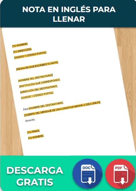 Nota En Ingl S Formatos Ejemplos C Mo Hacer