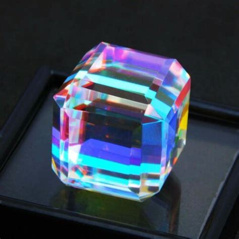 Gie Certified Ct Natural Cube Rainbow Color Mystic Topaz Loose