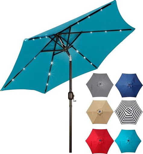 Amazon Blissun Ft Solar Umbrella Led Lighted Patio