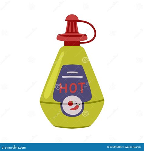 Labeled Plastic Bottle With Hot And Spicy Chili Sauce Vector Illustration Stock Vector
