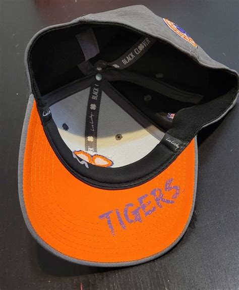 Clemson Tigers Black Clover Live Lucky Fitted Golf Hat Cap Lxl Gray