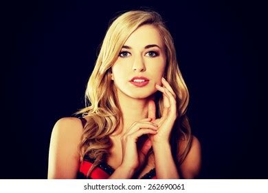 Sexy Blond Woman Posing Lingerie Stock Photo Shutterstock