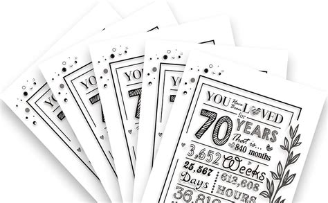 Wowbefun Guest Books 70th Birthday Ts For Women Or Men