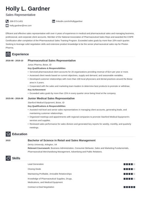 Sales Representative Resume Examples And Templates 2024