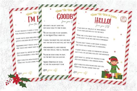 Elf On The Shelf Arrival And Goodbye Letters Free Printable Set