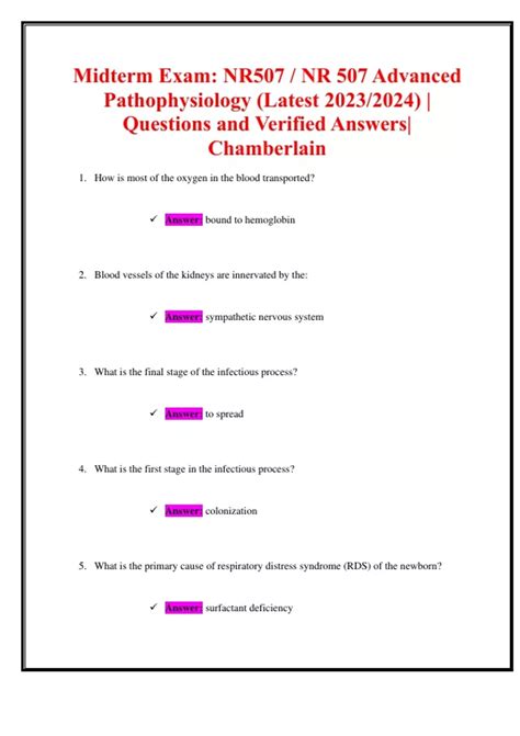 Midterm Exams Nr507 Nr 507 Study Bundle With Complete Solutions