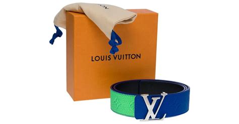 Sold Out Louis Vuitton Taurillon Illusion Blue And Green Belt 100700