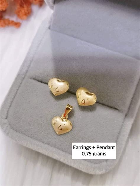 18K SAUDI GOLD SET Women S Fashion Jewelry Organizers Earrings On