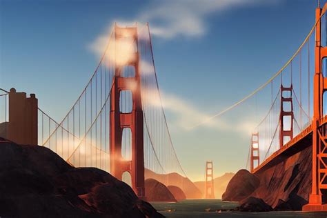 Mucho Dibujo Abstracto Puente Golden Gate En San Francisco California