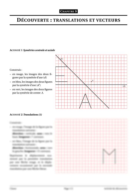 SOLUTION Translations Et Vecteurs Exercices Studypool