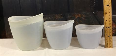 Pampered Chef Silicone Prep Bowls Set Of 3 With Lids 1 2 3 Cup Sizes Used Ebay