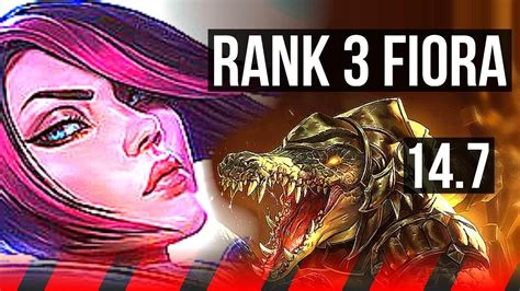 FIORA Vs RENEKTON TOP Rank 3 Fiora 7 Solo Kills Legendary JP