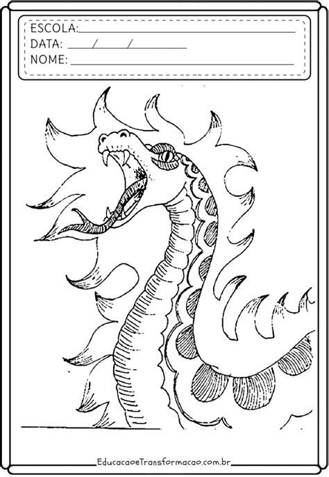 Desenhos do Boitatá para colorir e imprimir - Folclore Brasileiro