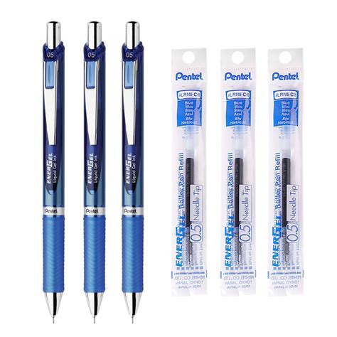 Buy Pentel Energel Retractable Liquid Gel Pen 05mm Blue Ink Blue