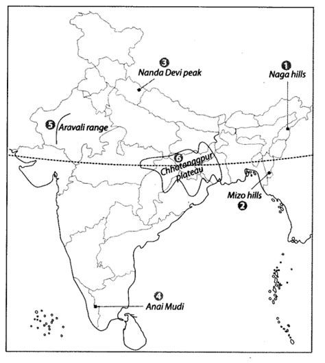 Class 9 Geography Map Work Chapter 2 Physical Features Of India Learn Cbse